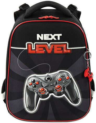 Ранец BRAUBERG PREMIUM, 2 отделения, с брелком, "Next level", 3D панель, 38х29х16 см, 270597