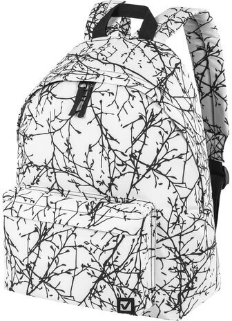 Рюкзак BRAUBERG универсальный, сити-формат, "Twigs on white", 20 литров, 41х32х14 см, 270794