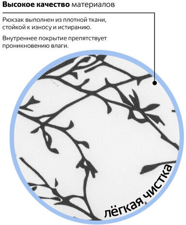 Рюкзак BRAUBERG универсальный, сити-формат, "Twigs on white", 20 литров, 41х32х14 см, 270794