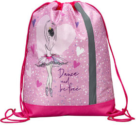 Мешок для обуви ЮНЛАНДИЯ, плотный, светоотражающая полоса, 46х36 см, полиэстер, &quot;Ballerina&quot;, 270915