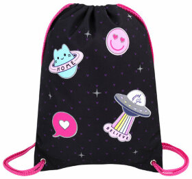 Мешок для обуви BRAUBERG PREMIUM, карман, подкладка, светоотражайка, 43х33 см, Space sweets, 272422