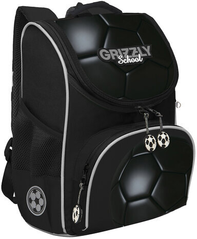 Ранец GRIZZLY анатомическая спинка, с мешком для обуви, для мальчиков, BALL, 33х25х13 см, RAm-485-5/1