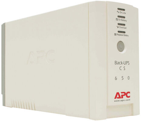 Источник бесперебойного питания APC Back-UPS BK650EI, 650 VA (400 W), 3 розетки IEC 320, белый