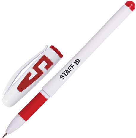 Ручки гелевые с грипом STAFF "Manager" GP-198, НАБОР 4 ЦВЕТА, корпус белый, узел 0,5 мм, 142395