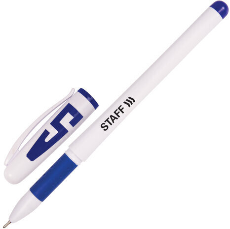Ручки гелевые с грипом STAFF "Manager" GP-198, НАБОР 4 ЦВЕТА, корпус белый, узел 0,5 мм, 142395