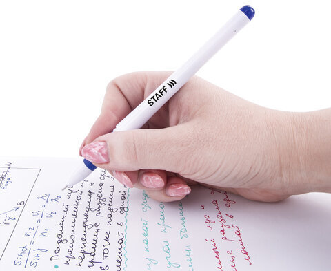 Ручки гелевые с грипом STAFF "Manager" GP-198, НАБОР 4 ЦВЕТА, корпус белый, узел 0,5 мм, 142395