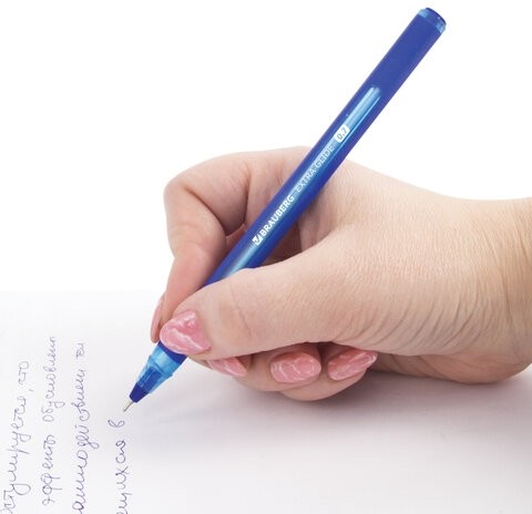 Ручка шариковая масляная BRAUBERG "Extra Glide Soft Blue", СИНЯЯ, узел 0,7 мм, линия письма 0,35 мм, 142926