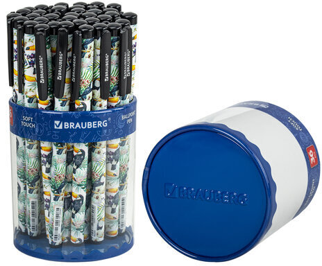 Ручка шариковая BRAUBERG SOFT TOUCH GRIP "TOUCAN", СИНЯЯ, мягкое покрытие, узел 0,7 мм, 143720