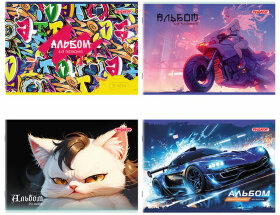 Альбом для рисования А4, 20 листов, скоба, обложка офсет, ПИФАГОР, 203х288 мм, &quot;МИКС-1&quot;, 107102