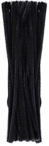 Проволока синельная для творчества "Пушистая", черная, 30 шт., 0,6х30 см, ОСТРОВ СОКРОВИЩ, 661534