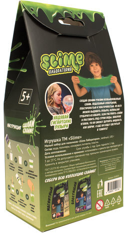 Набор Сделай слайм (лизун) "Slime Лаборатория", зеленый, 100 г, ВОЛШЕБНЫЙ МИР, SS100-4
