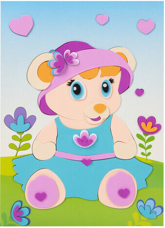 Набор для творчества "Аппликация из мягкого пластика EVA", "Мишутка", 21х29 см, ЮНЛАНДИЯ, 662355