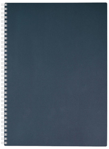 Тетрадь, А4, 80 л., HATBER, гребень, клетка, обложка пластик, METALLIC-темно-синяя, 80Т4В1гр_03411