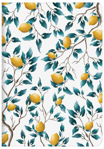 Тетрадь 40 л. в клетку обложка SoftTouch, бежевая бумага 70 г/м2, сшивка, А5 (147х210 мм), ЛИМОНЫ, BRAUBERG, 403771