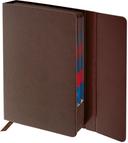 Ежедневник датированный 2024 А5 148х218 мм GALANT "Magnetic", под кожу, клапан, коричневый, 114757