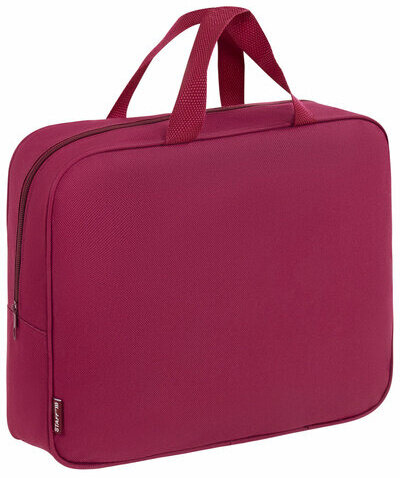 Папка на молнии с ручками STAFF EVERYDAY А4, 1 отделение, полиэстер, 80 мм, бордовый, 272187