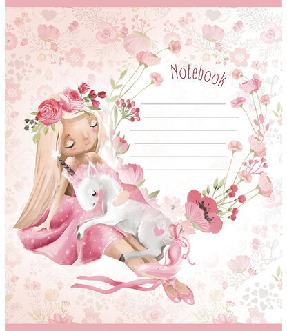 Тетрадь 12 л., ПЗБМ, клетка, фольга, "Нежность" (5 видов), 017446