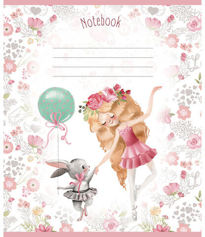 Тетрадь 12 л., ПЗБМ, клетка, фольга, "Нежность" (5 видов), 017446