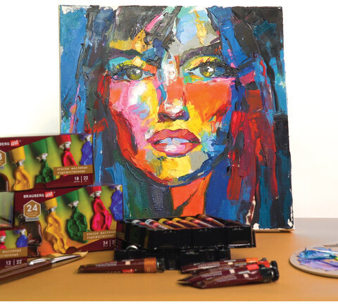 Краска масляная художественная BRAUBERG ART PREMIERE, 46 мл, проф. серия, ФИОЛЕТОВАЯ ТЕМНАЯ, 191421