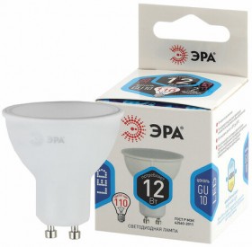 Лампа светодиодная ЭРА STD, 12 (110) Вт, цоколь GU10, софит, нейтральный белый свет, 35000 ч., LEDMR1612W840GU10, Б0040890