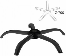Пятилучие для кресла, нагрузка до 120 кг, диаметр 700 мм, металлическое, черное, 533052