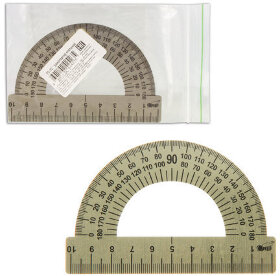 Транспортир 10 см, 180 градусов, металлический, ПЧЕЛКА, ТС-10