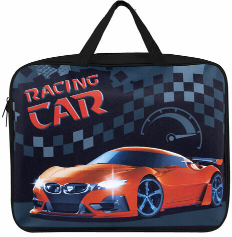 Папка на молнии с ручками BRAUBERG А4, 1 отделение, полиэстер, 80 мм, "Racing Car", 271132