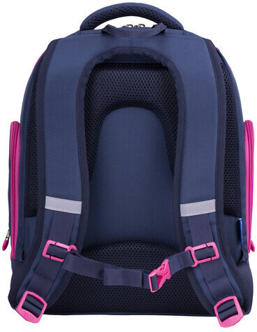 Рюкзак BRAUBERG CLASSIC, легкий каркас, премиум материал, "Stars", синий, 37х32х21 см, 271394