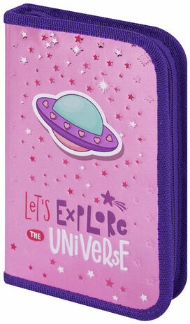 Пенал ЮНЛАНДИЯ, 1 отделение, металлизированный картон, конгрев, 19х11 см, "Moon Explorer", 271507