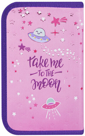 Пенал ЮНЛАНДИЯ, 1 отделение, металлизированный картон, конгрев, 19х11 см, "Moon Explorer", 271507