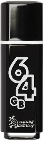Флеш-диск 64 GB SMARTBUY Glossy USB 3.0, тёмно-серы, SB64GBGS-DG