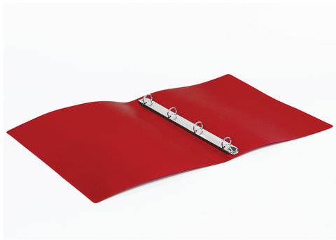 Папка на 4 кольцах STAFF, 25 мм, красная, до 170 листов, 0,5 мм, 225726