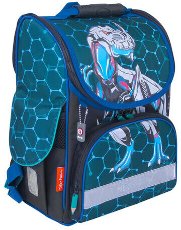 Ранец TIGER FAMILY для начальной школы, Nature Quest, "Metal Dino", 35х31х19 см, 228877, TGNQ-054A