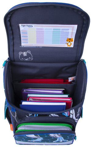 Ранец TIGER FAMILY для начальной школы, Nature Quest, "Metal Dino", 35х31х19 см, 228877, TGNQ-054A