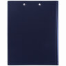 Папка-планшет STAFF, А4 (310х230 мм), с прижимом и крышкой, пластик, синяя, 0,5 мм, 229220