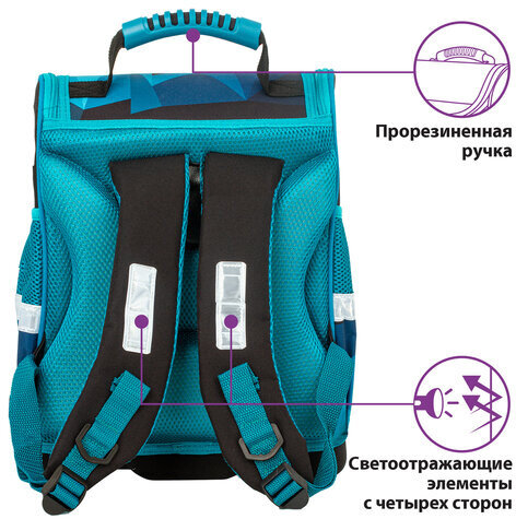 Ранец ЮНЛАНДИЯ WISE для начальной школы, "Monster-truck", 37х29х15 см, 229948