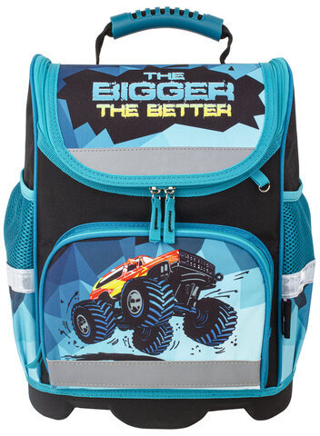 Ранец ЮНЛАНДИЯ WISE для начальной школы, "Monster-truck", 37х29х15 см, 229948