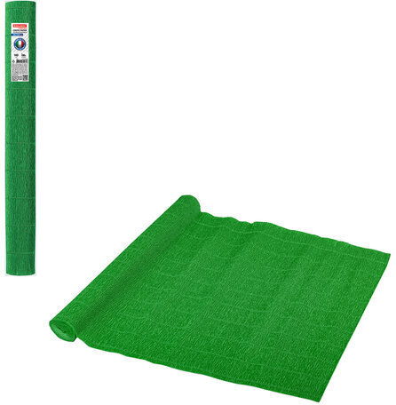 Бумага гофрированная/креповая (ИТАЛИЯ) 140 г/м2, 50х250 см, зеленая (963), BRAUBERG FIORE, 112578