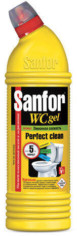Средство для уборки туалета 750 г, SANFOR WC gel (Санфор гель) "Лимонная свежесть", 1550