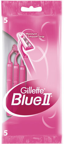 Бритвы одноразовые КОМПЛЕКТ 5 шт., GILLETTE (Жиллет) BLUE 2, для женщин