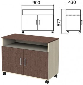 Тумба для оргтехники &quot;Канц&quot;, 900х430х620 мм, 2 двери, цвет дуб молочный/венге (КОМПЛЕКТ)