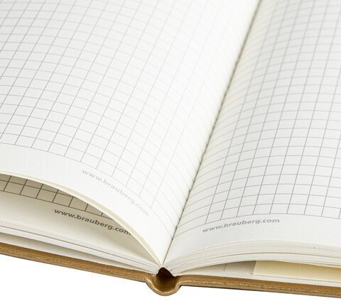 Блокнот А5 (148x218 мм), BRAUBERG "Metropolis Special", под кожу, 80 л., резинка, клетка, золотистый, 113333