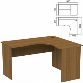 Стол компактный &quot;Арго&quot;, 1400х1200х760 мм, правый, орех (КОМПЛЕКТ)