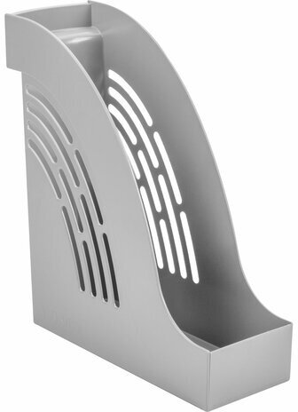 Лоток вертикальный для бумаг BRAUBERG "Office", 255х95х290 мм, серый, 237229