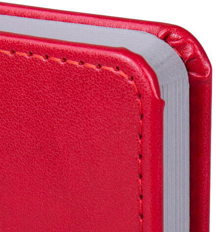 Ежедневник датированный 2023 МАЛЫЙ ФОРМАТ 100х150 мм А6, BRAUBERG "Rainbow", под кожу, красный, 113924