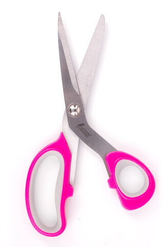 Ножницы портновские ОСТРОВ СОКРОВИЩ ПРЕМИУМ, 210 мм, фуксия с резиновыми серыми вставками, 237454