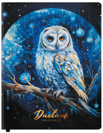 Дневник 1-11 класс 48 л., кожзам (гибкая), печать, фольга, BRAUBERG, "Совушка", 106919