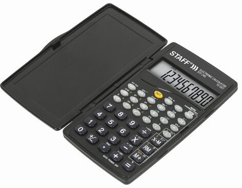 Калькулятор инженерный STAFF STF-245, КОМПАКТНЫЙ (120х70 мм), 128 функций, 10 разрядов, 250194