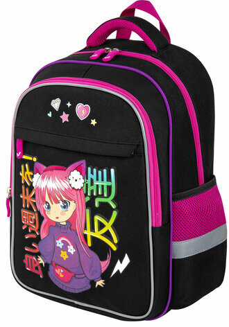 Рюкзак BRAUBERG FAVOUR, 2 отделения, 3 кармана, "Anime girl", 40х29х15 см, 272059