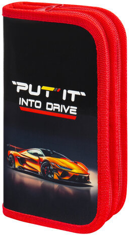 Пенал ПИФАГОР, 2 отделения, ламинированный картон, 19х11 см, &quot;Cool wheels&quot;, 272248